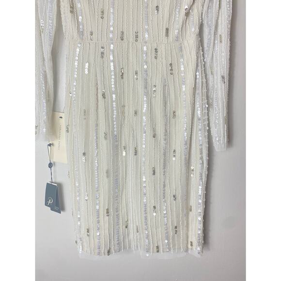 NWT ADRIANNA PAPELL DRESS 6 WHITE BRIDAL WEDDING BRIDE ENGAGEMENT - Picture 15 of 16